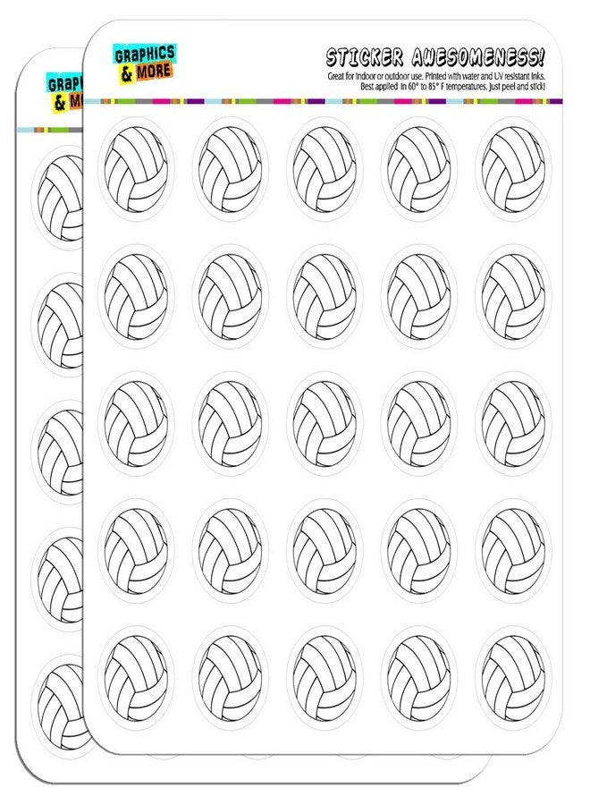 GRAPHICS & MORE Cartoon Volleyball 1" Planner Calendar Scrapbooking Crafting Stickers - Opaque - Image 1