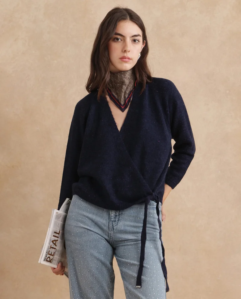 Rareism Rareism Women Minjin Dark Purple Relaxed Fit Plain Cardigan