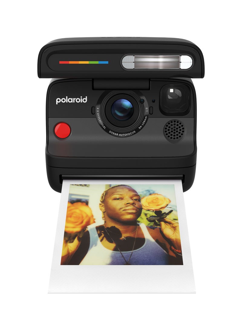 Polaroid Flip Instant Film Camera Starter Set | Iconic Flip Design, Sonar Autofocus, Bluetooth App Control, Hyperfocal 4-Lens System, Built-in Powerful Flash | Includes 8 Exposures Color i-Type Film - Black - Image 2