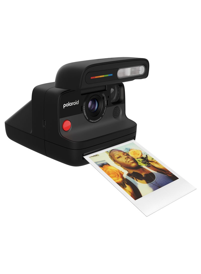 Polaroid Flip Instant Film Camera Starter Set | Iconic Flip Design, Sonar Autofocus, Bluetooth App Control, Hyperfocal 4-Lens System, Built-in Powerful Flash | Includes 8 Exposures Color i-Type Film - Black - Image 3