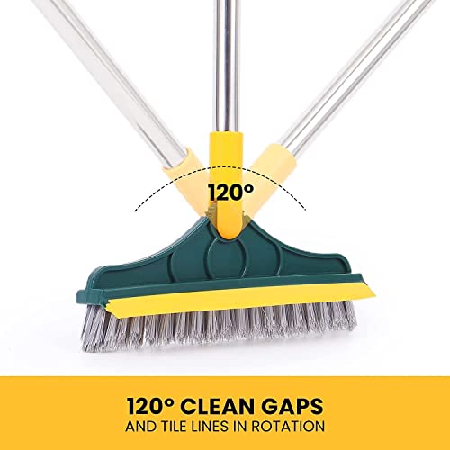 Rylan Stainless Steel Tile Cleaner Brush with Long Handle, Multicolor - Image 3
