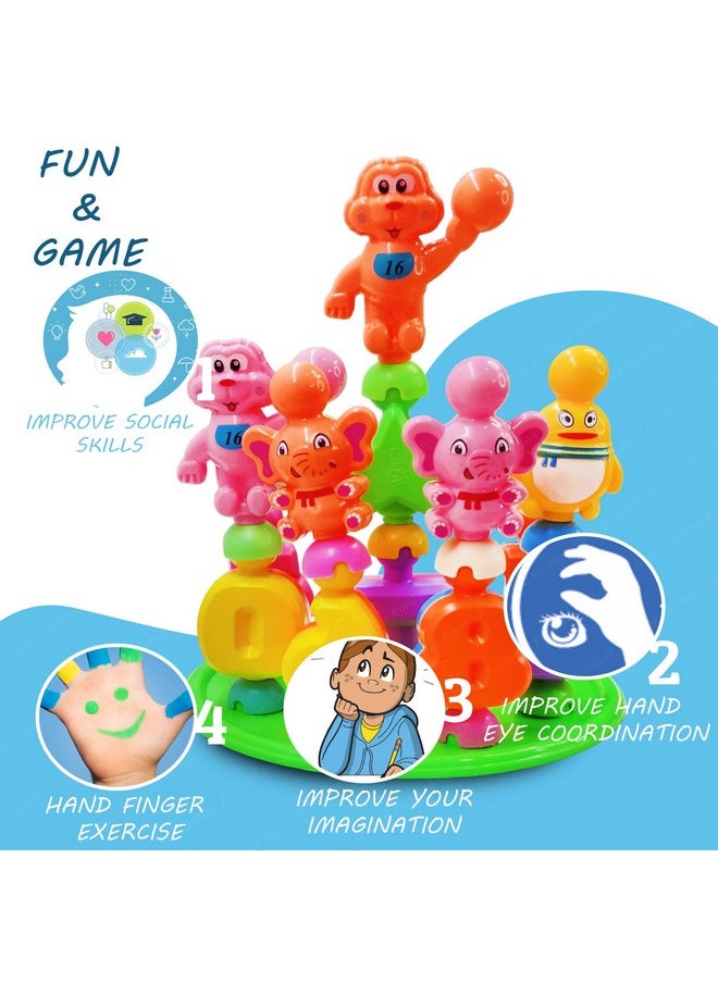 FunBlast FunBlast DIY Number Building Blocks for Kids- 28 Pcs Building Blocks with Baseplate, Cute Animal Rattle Blocks, Educational Learning Toys for Kids, Boys, Girls, Children (Multicolor)  - Image 5