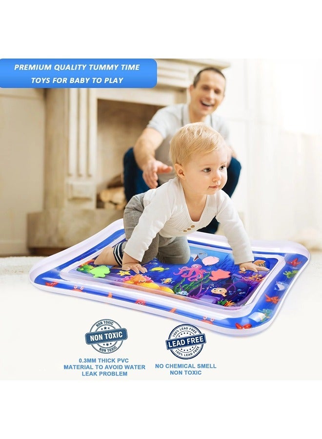 شيبشيب سجادة لعب مائية قابلة للنفخ لوقت استلقاء الطفل على البطن 丨 سجادة لعب مائية لتمارين الاستلقاء على البطن مناسبة للرضع والأطفال الصغار من عمر 3 إلى 12 شهرًا، لعبة تعزز نمو الطفل، المقاس 69×50 سم - Image 3