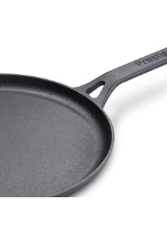 Prestige Prestige Cast Iron Flat Tawa 24 cm | Induction Base Tawa Pan for Dosa/Roti/Chapati with Stick Handle | Pre-Seasoned Cast Iron Cookware - PR48891 Black  - Image 3