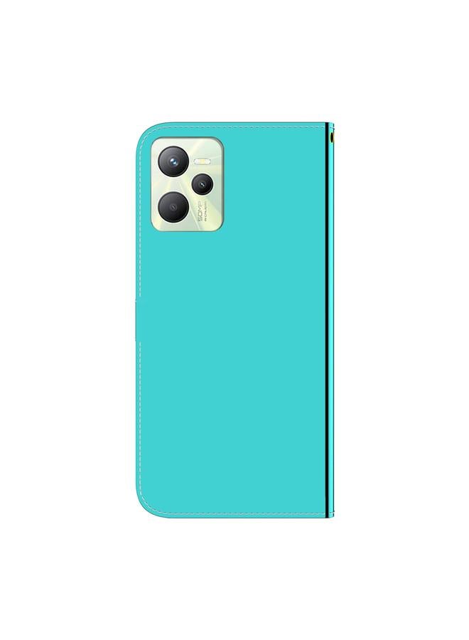 اس-توب جراب لهاتف OPPO Realme C35 مصنوع من الجلد الصناعي بسطح مرآة - Image 3