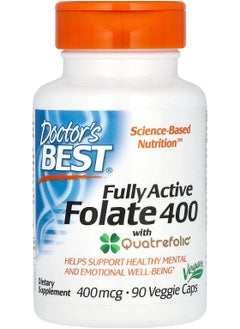 Fully Active Folate 400 with Quatrefolic, 400 mcg, 90 Veggie Caps