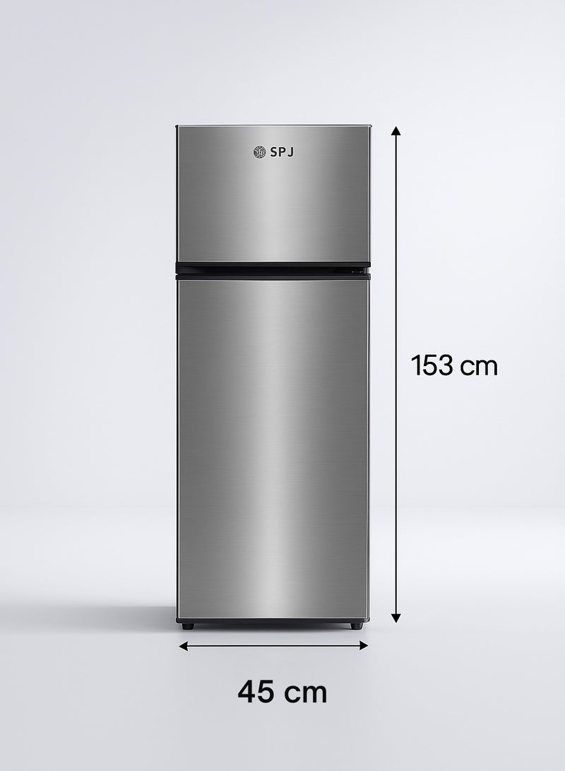 SPJ 230 L Double Door Refrigerator – 166 L Net Capacity, R600a Energy Saving Gas, Vegetable Crisper, Adjustable Glass Shelves, Convenient Defrost & Temperature Control | RF-INY229C - Image 2