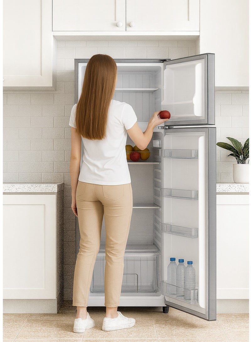 SPJ 230 L Double Door Refrigerator – 166 L Net Capacity, R600a Energy Saving Gas, Vegetable Crisper, Adjustable Glass Shelves, Convenient Defrost & Temperature Control | RF-INY229C - Image 4