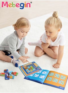 4 In 1 Magnetic Sudoku Game with 100  Puzzles and 36 Chessman,  Fun Preschool Learning Activities, Numbers and Counting Math Toys for Kids Aged 3+, Fun Way to Learn Logic Thinking, 3x3, 4x4, 5x5, 6x6 Puzzles with Solutions