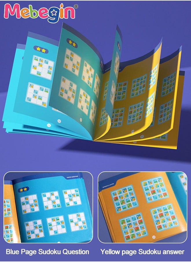 MEBEGIN - 4 In 1 Magnetic Sudoku Game with 100  Puzzles and 36 Chessman,  Fun Preschool Learning Activities, Numbers and Counting Math Toys for Kids Aged 3+, Fun Way to Learn Logic Thinking, 3x3, 4x4, 5x5, 6x6 Puzzles with Solutions - Image 1