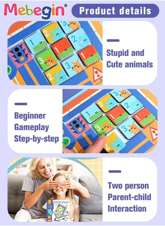 MEBEGIN - 4 In 1 Magnetic Sudoku Game with 100  Puzzles and 36 Chessman,  Fun Preschool Learning Activities, Numbers and Counting Math Toys for Kids Aged 3+, Fun Way to Learn Logic Thinking, 3x3, 4x4, 5x5, 6x6 Puzzles with Solutions - Image 1