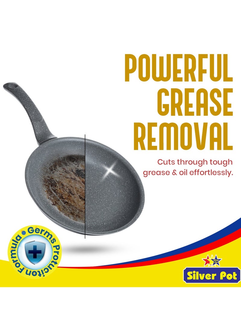 Silver Pot Lemon Dishwashing Liquid Twin Pack (2 x 1L) – Ultra Concentrated Lemon Formula, Tough on Grease, Gentle on Hands, and Refreshing Citrus Scent - Image 3