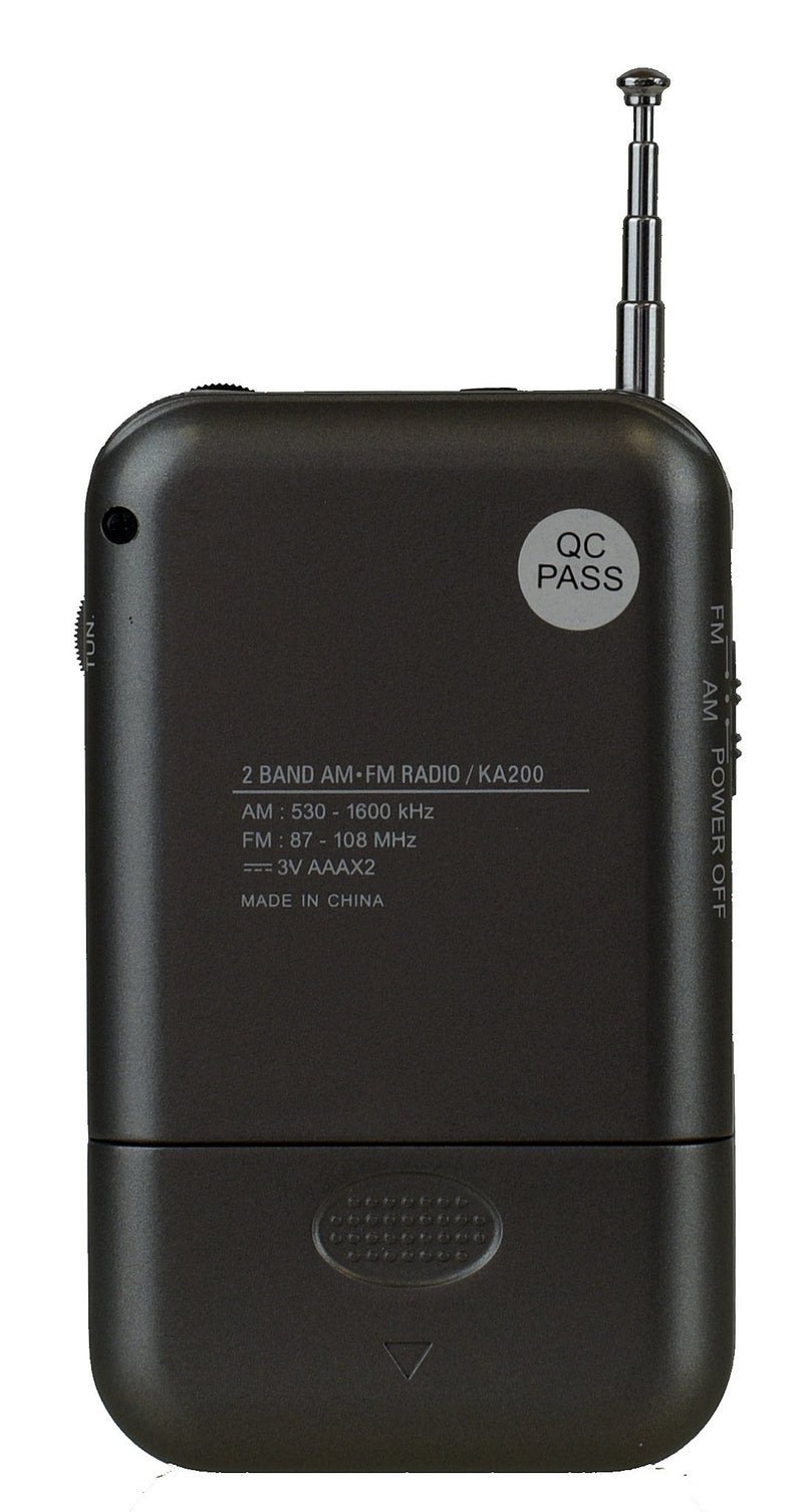 Kaito KA200S Pocket AM/FM Radio, Gray - Image 4