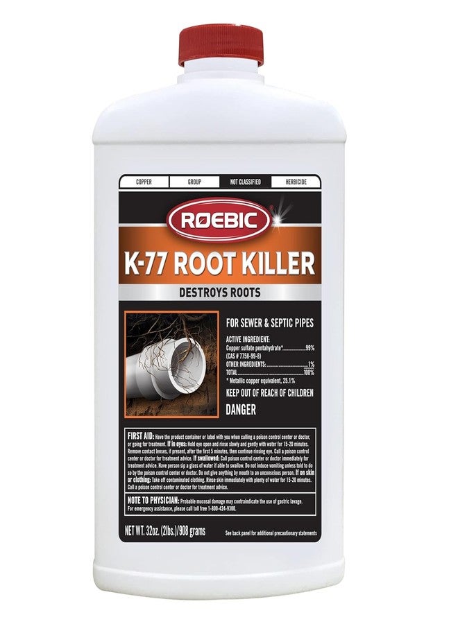 Roebic K-77 Root Killer: Clears Pipes, Stops New Growth, Works for Sewer and Septic Systems - 32 Ounce - Image 1
