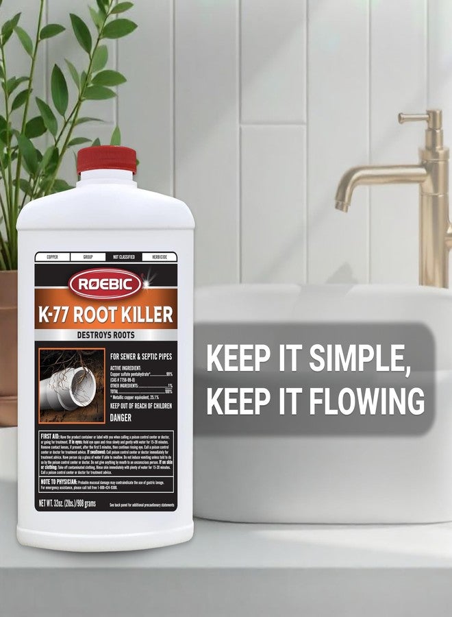 Roebic K-77 Root Killer: Clears Pipes, Stops New Growth, Works for Sewer and Septic Systems - 32 Ounce - Image 4