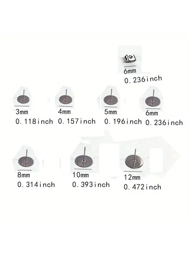 4 مم مجموعة صناعة المجوهرات الفولاذية 200 قطعة مكونات دبابيس الأقراط وغسالات - Image 4