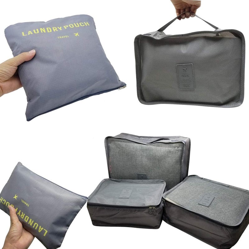 M-jump 6 Set Travel Storage Bags Multi-functional Clothing Sorting Packages, Travel Packing Compression Pouche, Luggage Organizer Pouch (grey) - Image 4