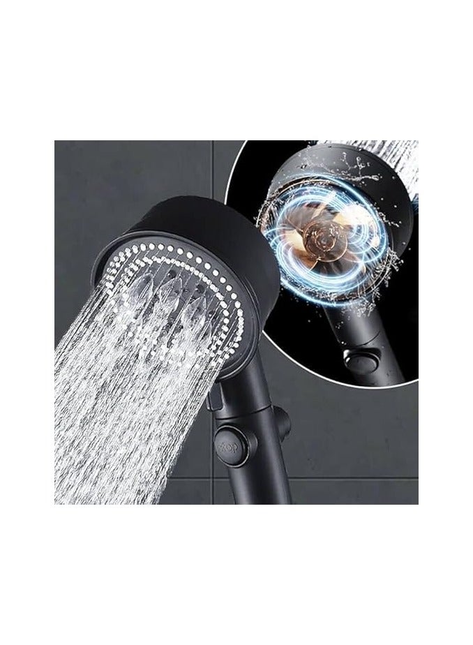 رأس دش قابل للتعديل عالي الضغط لتوفير المياه - قطعة واحدة، أسود، دش محمول صديق للبيئة للاستحمام القوي والفعال - Image 2