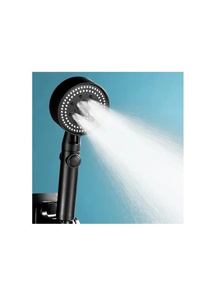 رأس دش قابل للتعديل عالي الضغط لتوفير المياه - قطعة واحدة، أسود، دش محمول صديق للبيئة للاستحمام القوي والفعال - Image 5
