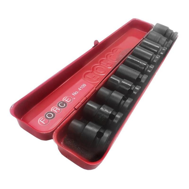FORCE 4109 10-Piece 1/2 Inch Drive Impact Socket Set 11-24 mm 6-Point