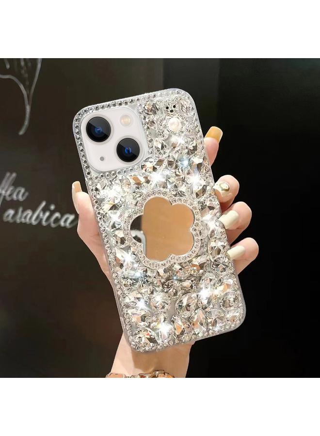 Zaboon Case For iPhone 13 mini Mirror Handmade Bling Rhinestone PC Phone Case - Image 1