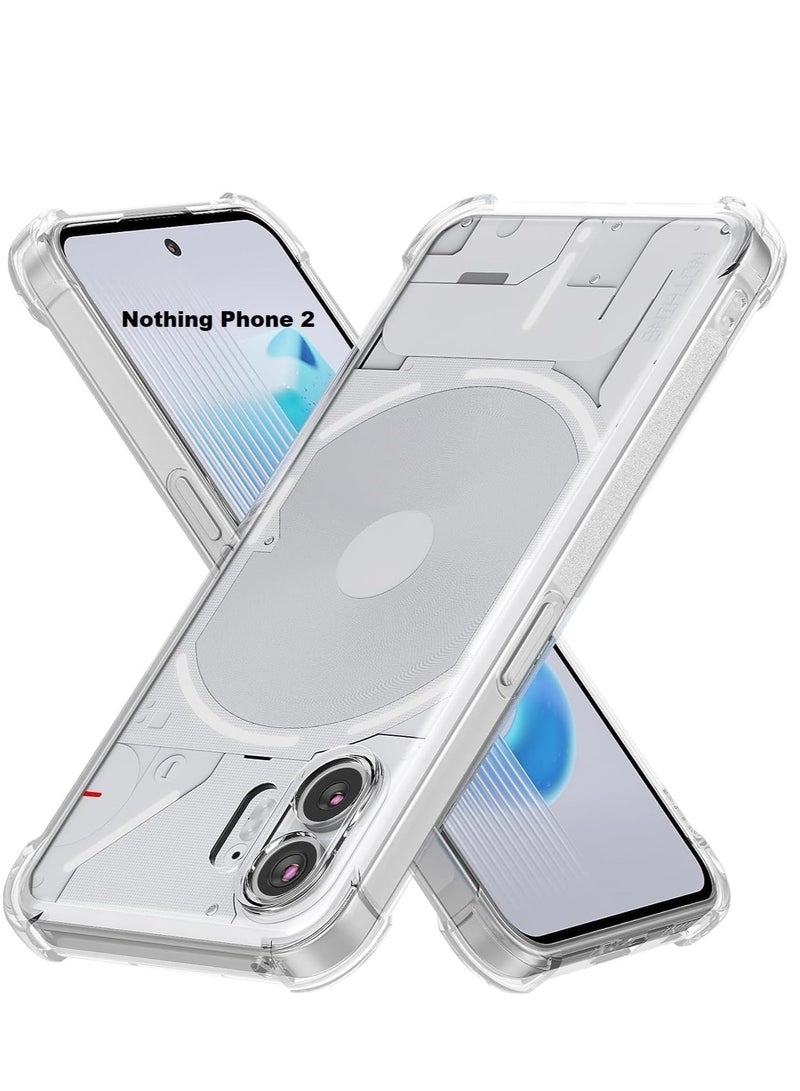 ELTRAZONE Nothing Phone 2 Clear Cover Case with Camera Protection Transparent Reinforced Corner Bumper Thin Slim Soft TPU Silicone Cover Shockproof Crystal Phone Case for Nothing Phone 2 - Image 1