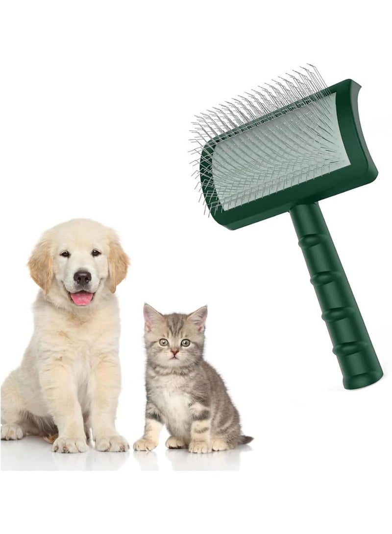 Large Slicker Dog Brush-for Long and فضفاض Haired Pet Grooming Wire Slicker Brush-for Dog Like Giant Poodles-Cats Deshedding and فضفاض Hair-يزيل الشعر المتعقد والشعر الداخلي والعائم (الأخضر) - Image 1
