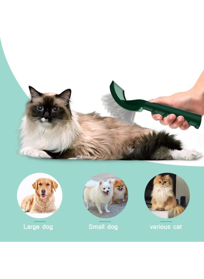 Large Slicker Dog Brush-for Long and فضفاض Haired Pet Grooming Wire Slicker Brush-for Dog Like Giant Poodles-Cats Deshedding and فضفاض Hair-يزيل الشعر المتعقد والشعر الداخلي والعائم (الأخضر) - Image 2