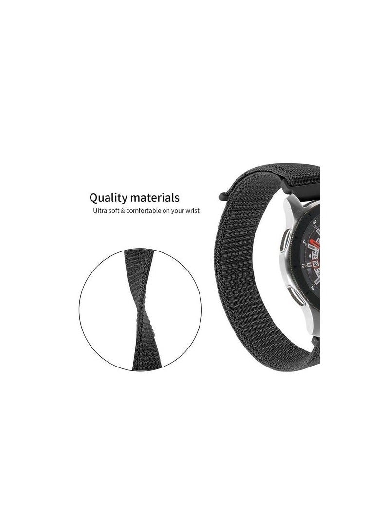 سوار نايلون بديل 20 ملم لساعة سامسونج جلاكسي 4 40 ملم 44 ملم / ساعة جالكسي 4 كلاسيك 42 ملم 46 ملم - اسود - Image 4
