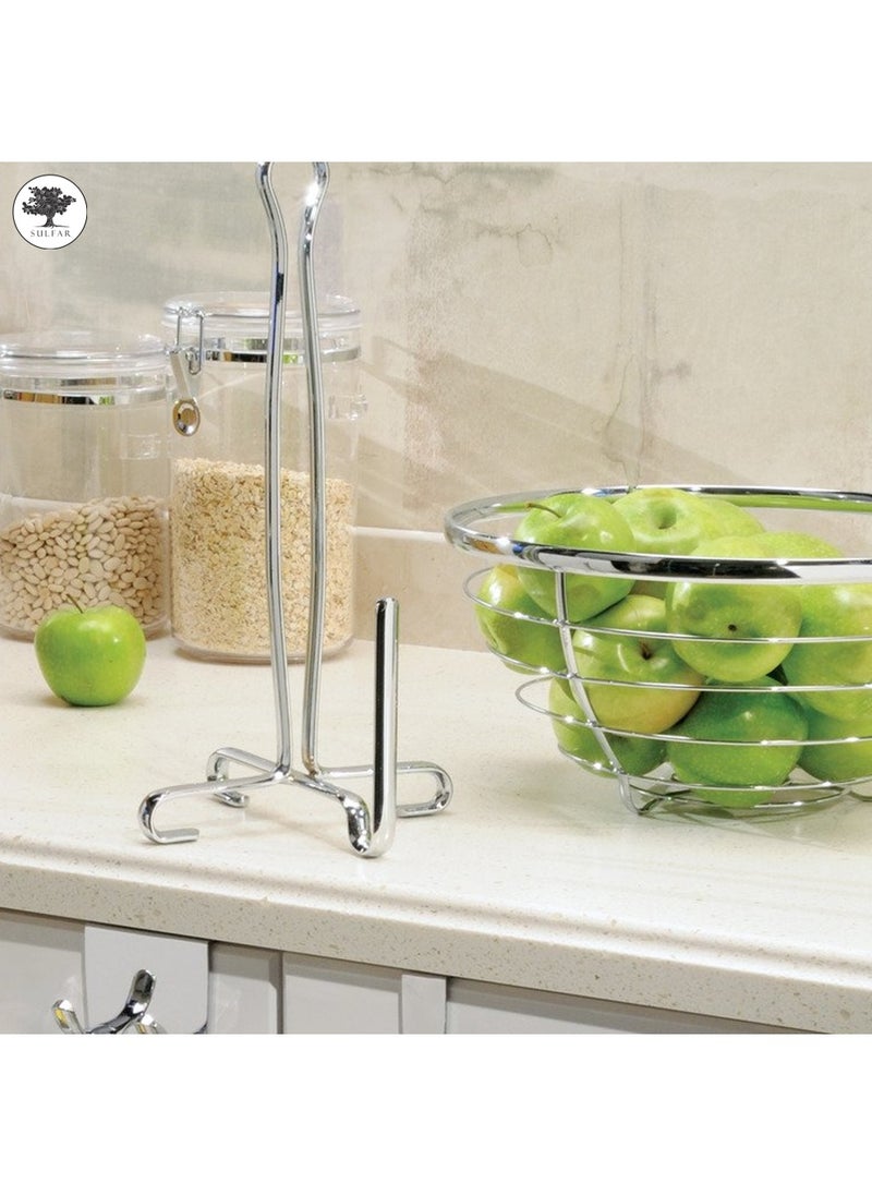 sulfar SS Fruit Bowl Centerpiece for Kitchen and Dining Room Countertops, Tables, Buffets, Refrigerators (Silver)  - Image 4