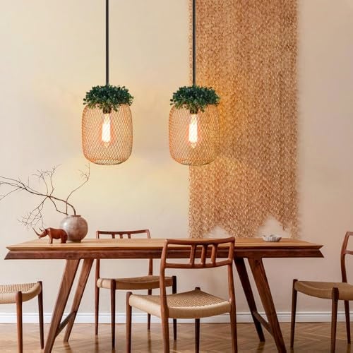 Groeien Gold Finish Metal Mesh Leaf Hanging Pendant Ceiling Lamp Fixture | Chandelier for Home, Indoor, Outdoor,Living Room, Bedroom(Bulb Included) (MeshLeaf-Gold, 1) - Image 3