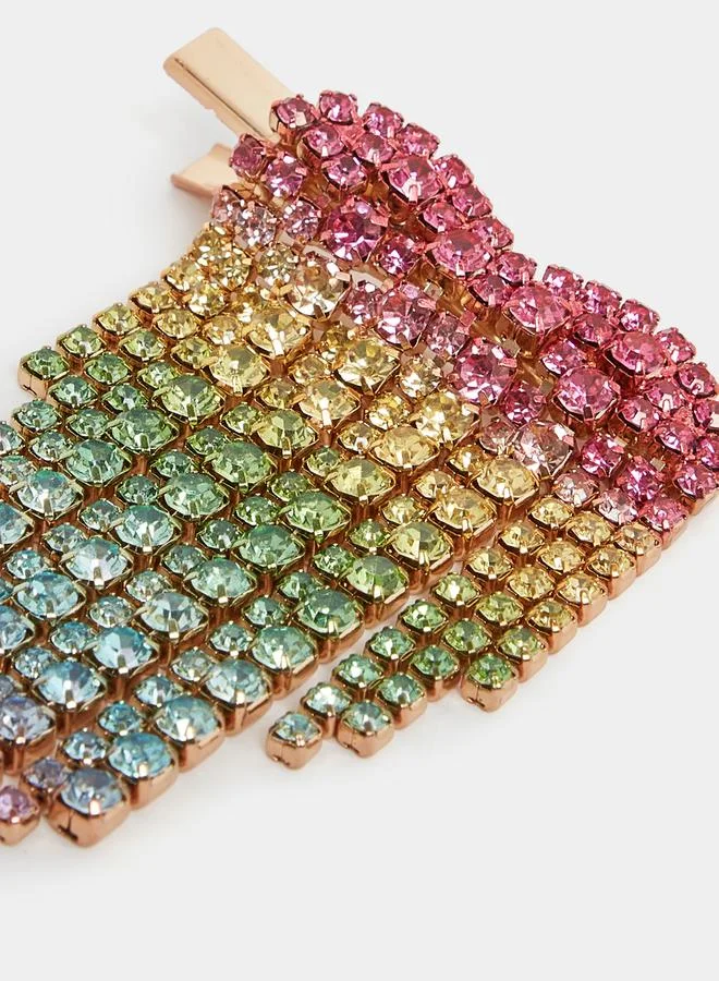 Styli Embellished Waterfall Design Hair Clip