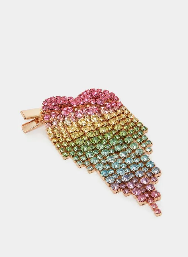 Styli Embellished Waterfall Design Hair Clip