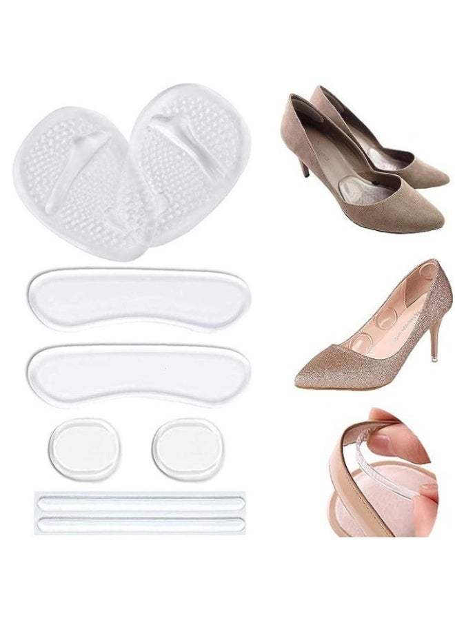 3 Pairs Heel Pads Set, Anti-Slip Heel Grips & Forefoot Cushions, Pressure-Relief Shoe Inserts for High Heels, Anti-Blister Heel Stickers, Soft Gel Foot Care Pads, 3-in-1 Set - Image 1