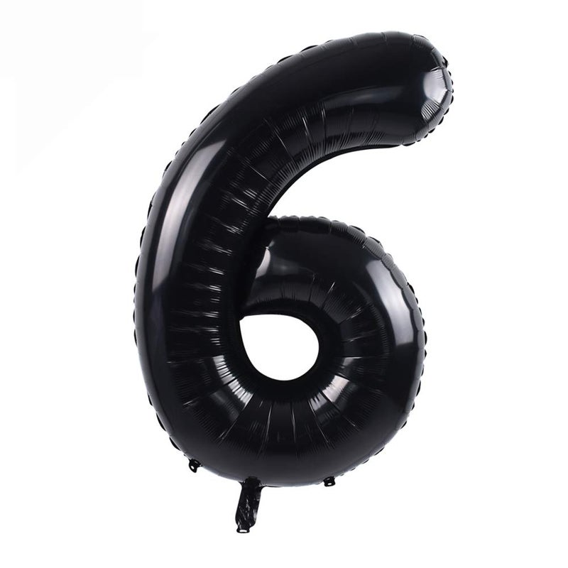 TONIFUL 40 Inch Black Large Numbers 0-9,Number 6 Digital 6 Helium Balloons,Foil Mylar Big Number Balloons for 2026 Graduation 2026 New Year Eve Birthday Party supplies Decorations - Image 1