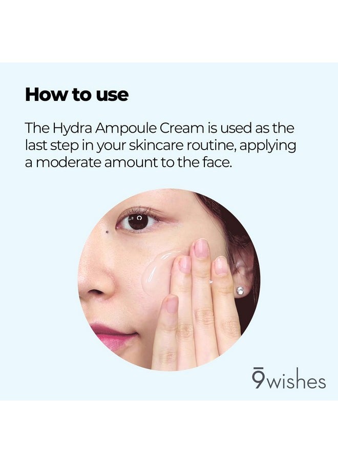 9 wishes Hydra Ampule Cream 1.7Fl. Oz, 50Ml Powerful Hydration With Coconut Water - Long Lasting Hydration Facial Moisturizer 