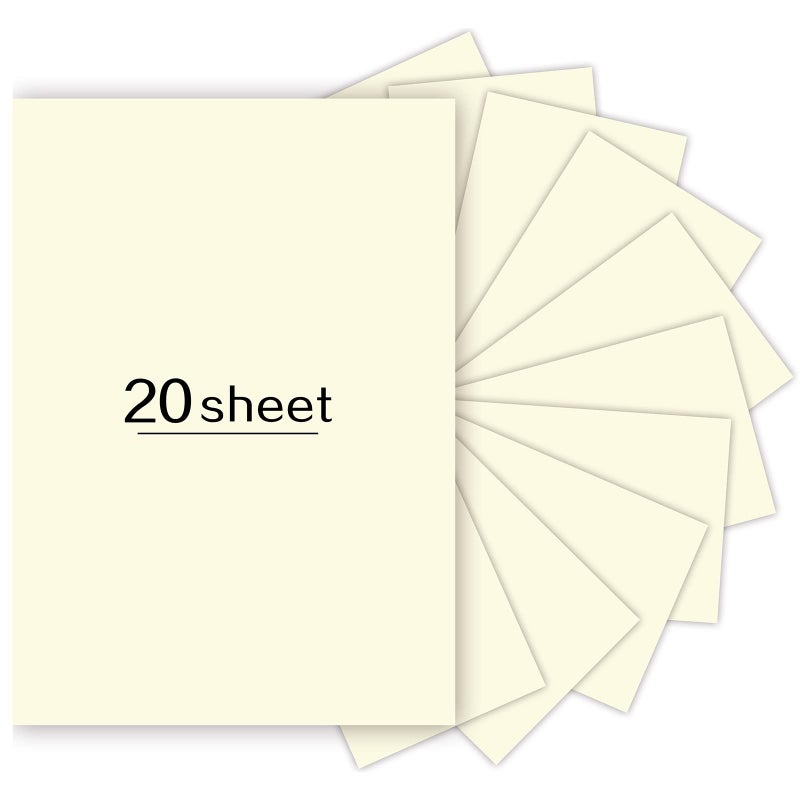 20 Sheets Cream Cardstock Paper 85 x11 inch 250gsm Cardstock Paper for DIY Arts and Cards Making Invitations Stationary PrintingScrapbook Supplies 250gsm92lb