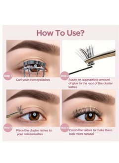 Generic A set of cluster eyelashes with a natural and easy -to -use natural look, a set of soft eyelashes for beginners  - Image 4