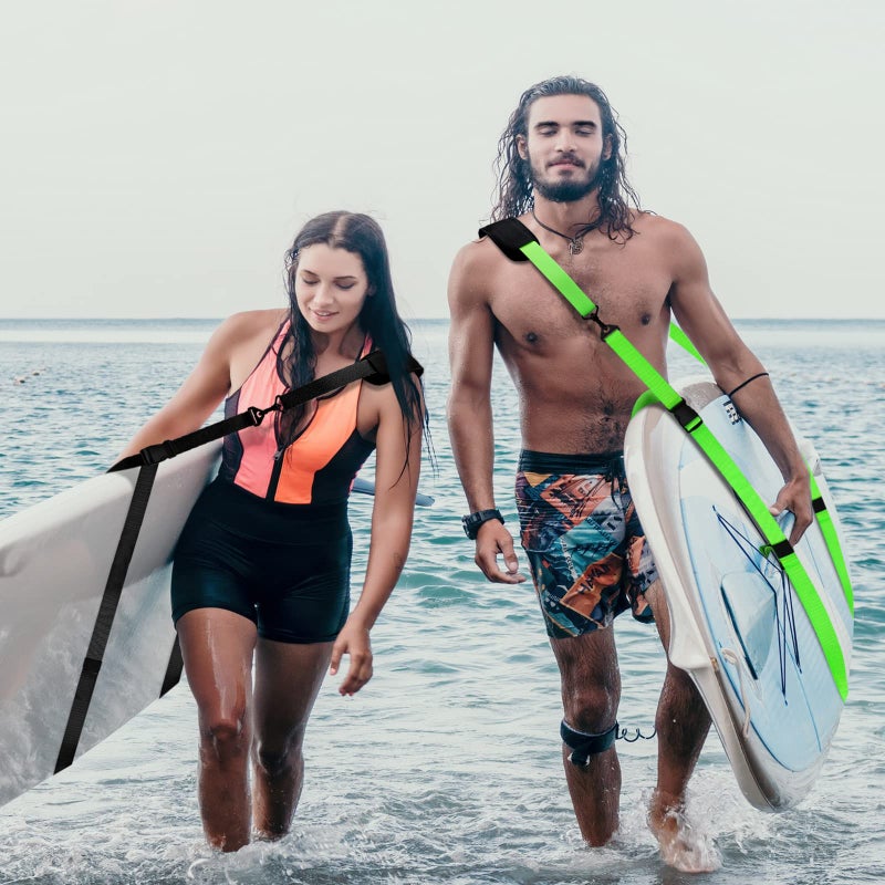 Bonuci 2 Pcs Kayak Strap Carrying Surfboard Straps with Padded Shoulder Sling Paddle Board Carrier SUP Paddle Board Canoe Kayak Accessories for Women and Men, 2 Colors - Image 5