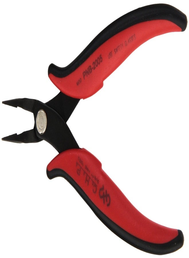 Hakko CHP PNB-2005 Long-Nose Angled Pliers, Pointed Flat Outside Edge, 45-Degree Angled Serrated Jaws, 32mm Jaw Length, 1.2mm Width, 3mm Thick Steel - Image 1