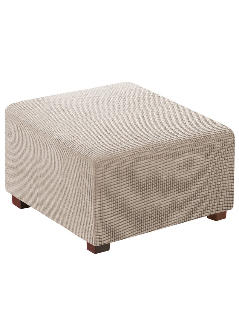 Flamingo P Flamingo P Stretch Ottoman Cover Square Ottoman Slipcovers Furniture Protector Folding Storage Stool Furniture Protector Soft Slipcover with Elastic Bottom Small Size  Sand 