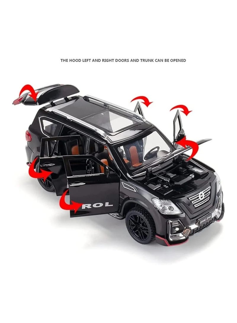 نيسان باترول متوافق مع نموذج سيارة نيسان باترول بمقياس 1/24، نموذج سيارة مصبوب قابل للتجميع، لعبة سيارة قابلة للسحب للخلف كهدية عيد ميلاد للبالغين/الأطفال (اللون حسب المخزون) - Image 3