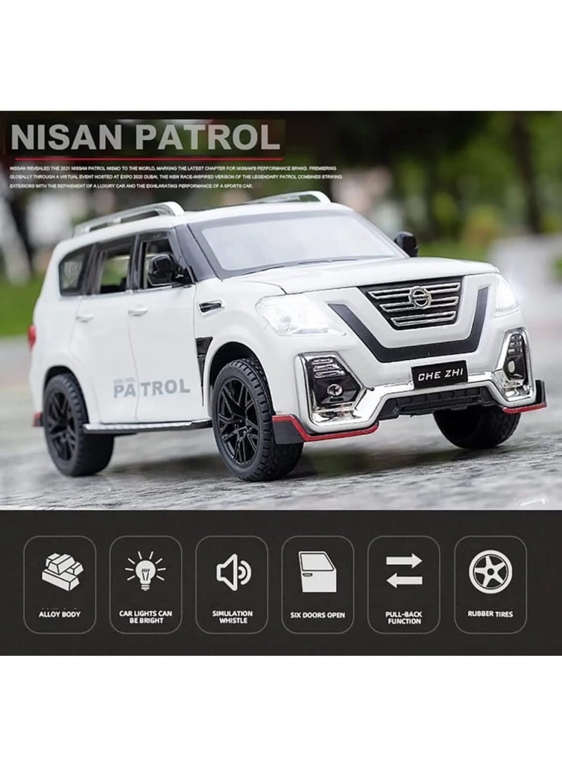 نيسان باترول متوافق مع نموذج سيارة نيسان باترول بمقياس 1/24، نموذج سيارة مصبوب قابل للتجميع، لعبة سيارة قابلة للسحب للخلف كهدية عيد ميلاد للبالغين/الأطفال (اللون حسب المخزون) - Image 4