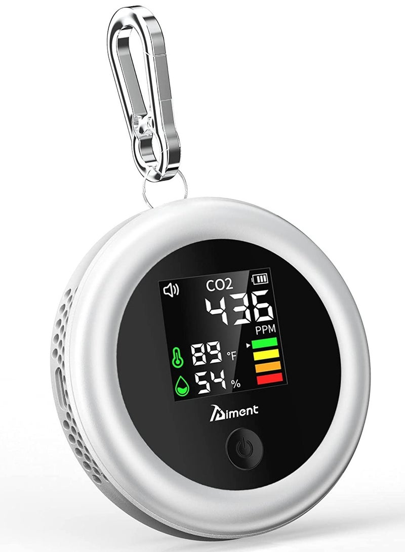SYOSI كاشف CO2، كاشف ثاني أكسيد الكربون 3 في 1، جهاز مراقبة جودة الهواء، درجة الحرارة والرطوبة، محلل الهواء، عداد CO2 رقمي صغير للاستخدام المنزلي داخل المنزل والسفر في أي مكان - Image 1