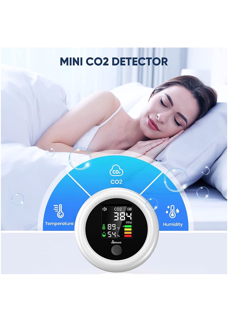 SYOSI كاشف CO2، كاشف ثاني أكسيد الكربون 3 في 1، جهاز مراقبة جودة الهواء، درجة الحرارة والرطوبة، محلل الهواء، عداد CO2 رقمي صغير للاستخدام المنزلي داخل المنزل والسفر في أي مكان - Image 4