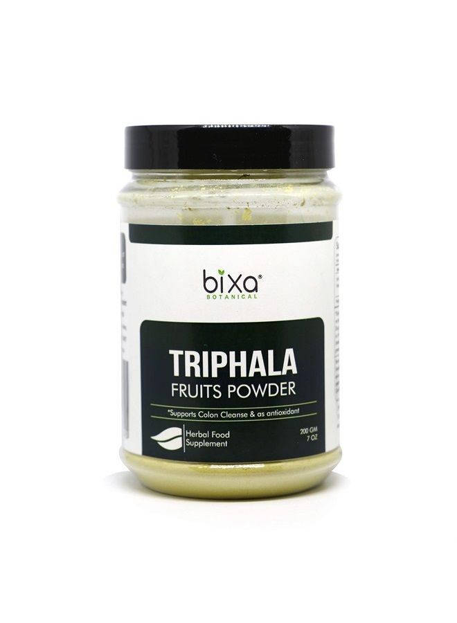 bixa BOTANICAL Triphala Powder (Haritaki, Bibhitaki & Amla) (200g / 7 Oz) Healthy Digestion & Absorption | Anti-Oxidant Herbal Supplement| Externally Useful for Strengthening The Hair Roots - Image 1