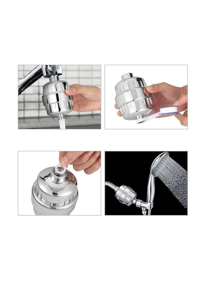 Shower Filter 15 Stage Shower Head Water Purifier System, Gray - Image 4