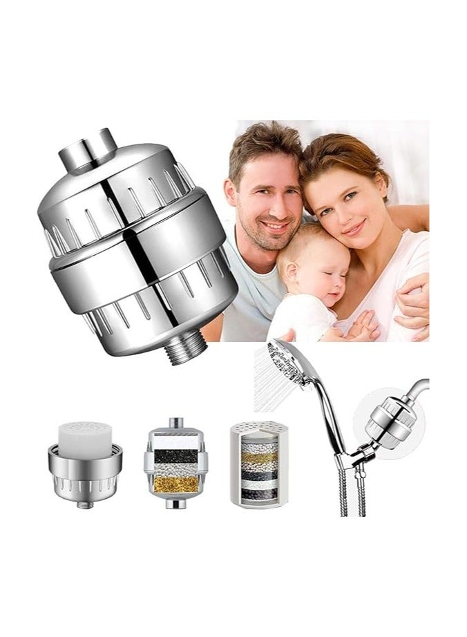 Shower Filter 15 Stage Shower Head Water Purifier System, Gray - Image 5