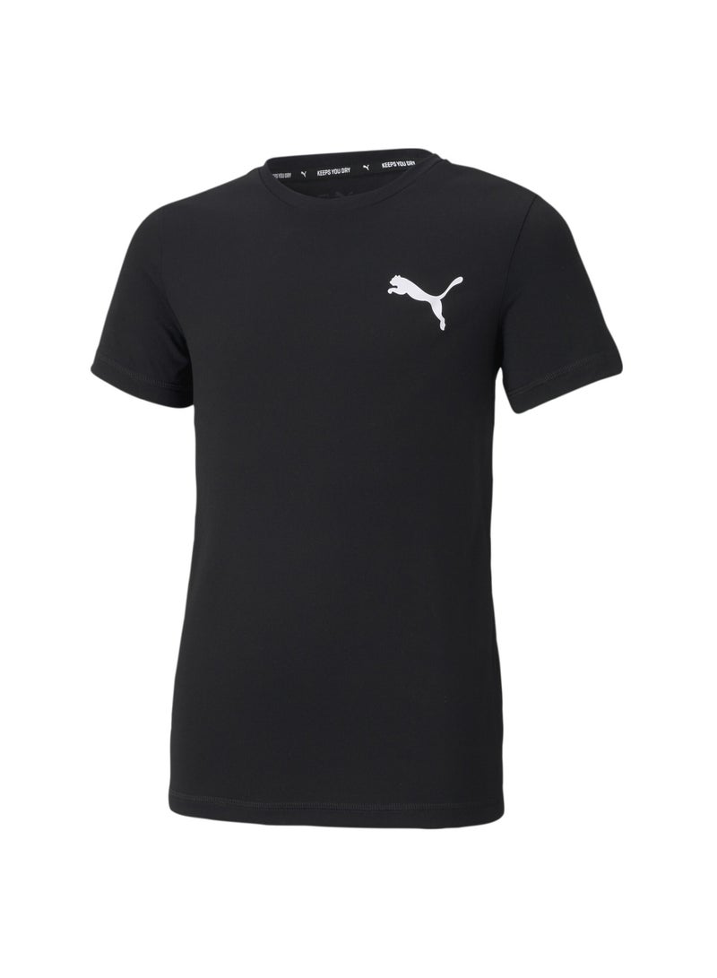 PUMA Active Small Logo Boys Black T-shirt - Image 1