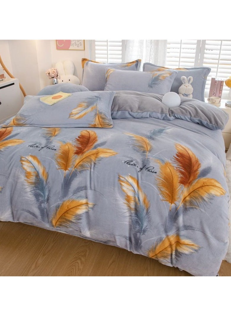 Generic - Printed Maple Leaf Comfortable and Breathable Four Piece Set - Image 1